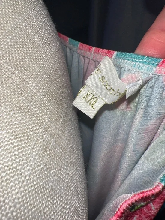 Simply Southern Teal Dress with Pink Rose Print - Picture 4 of 6